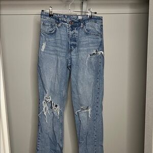 Women's Distressed Light Blue Boyfriend Jeans
